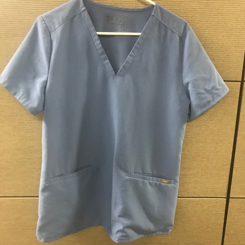 Figs Casma Scrub Top Medium Ceil Blue